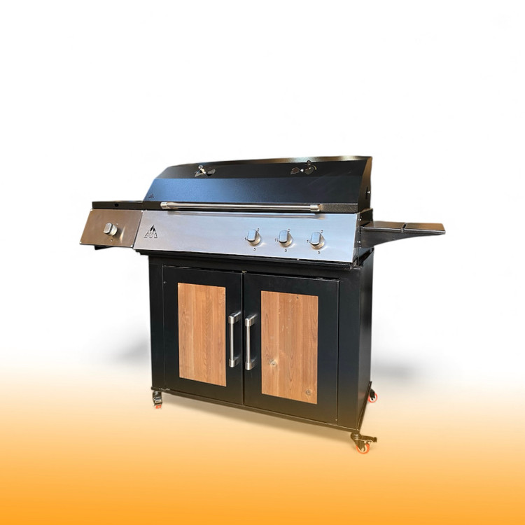 باربیکیو ۹۰ سانت گازی با پلوپز ۳۰ سانتی کابینت دار